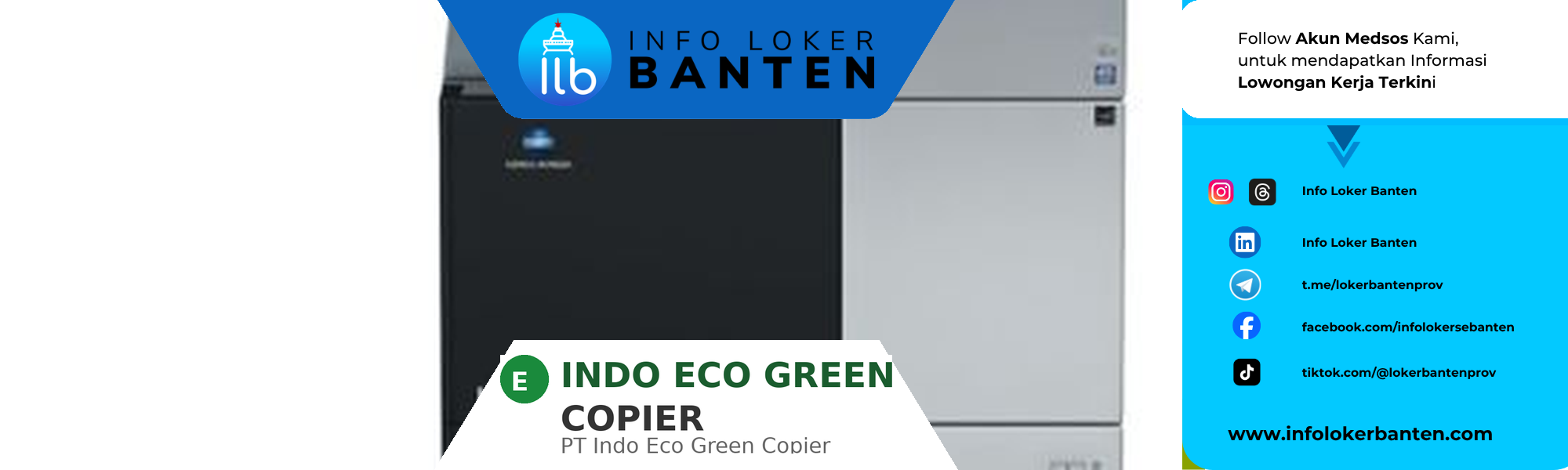 Lowongan Kerja IT Support PT Indo Eco Green Copier Cikupa 2026