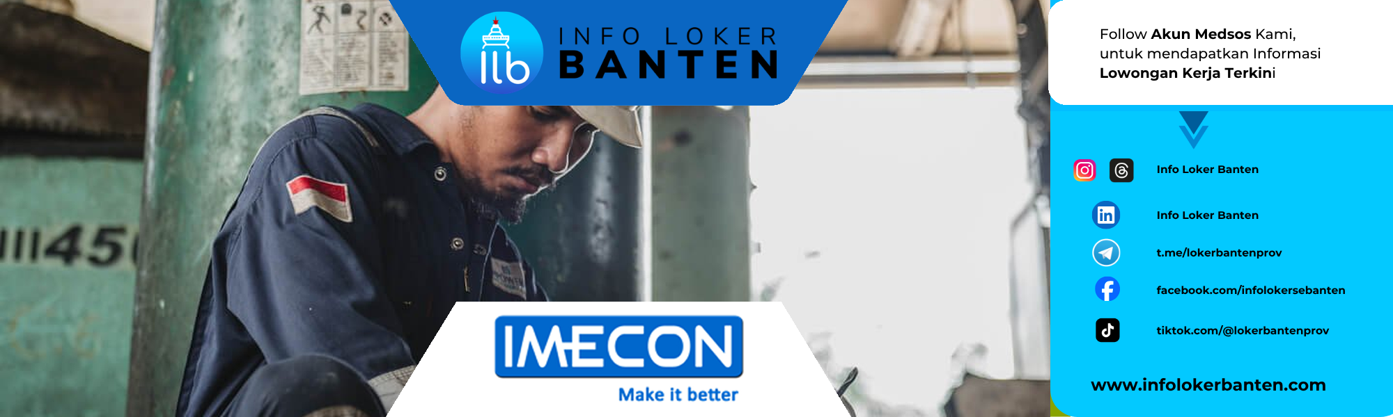 Lowongan Kerja Helper Mechanical Electrical PT IMECON TEKNINDO Serang 2026