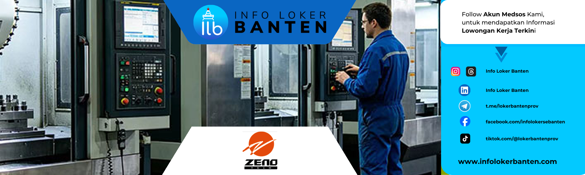 Lowongan Kerja Programmer CNC Milling PT Zeno Alumi Indonesia Tigaraksa 2026