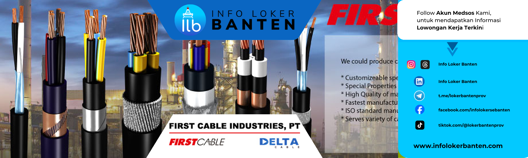 Lowongan Kerja Staff PPIC First Cable Industries Cikande