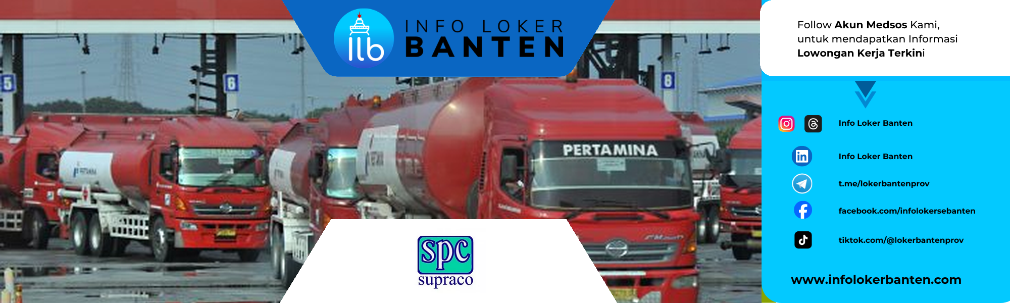 Banner loker driver truk cilegon PT Supraco Indonesia 2026