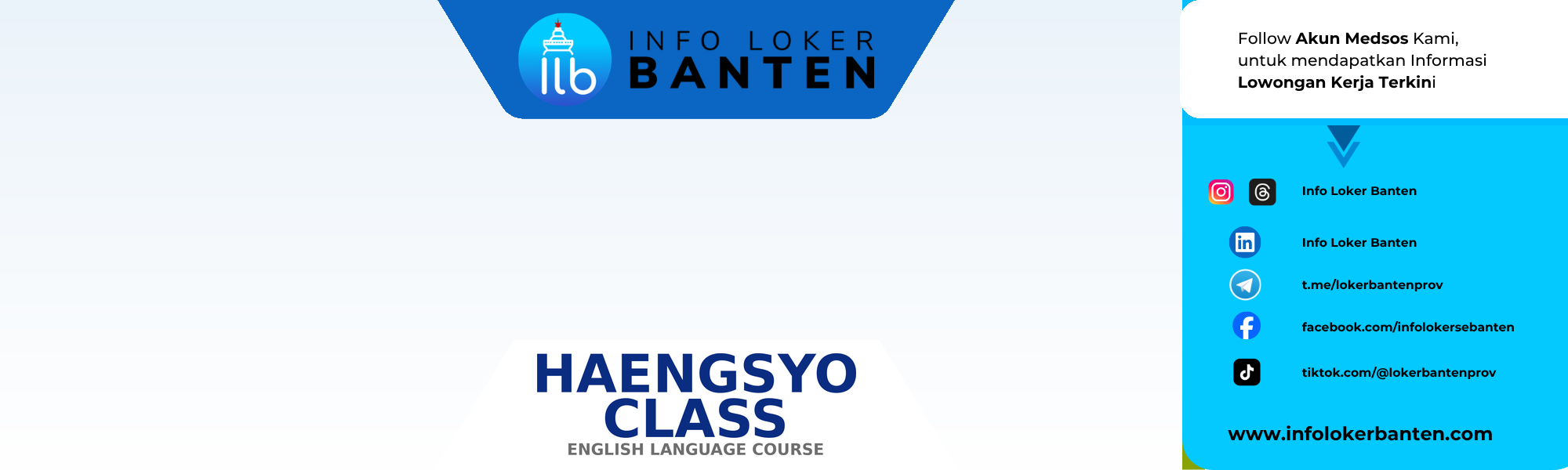 Lowongan Kerja Full Time English Teacher Haengsyo Class Kota Serang